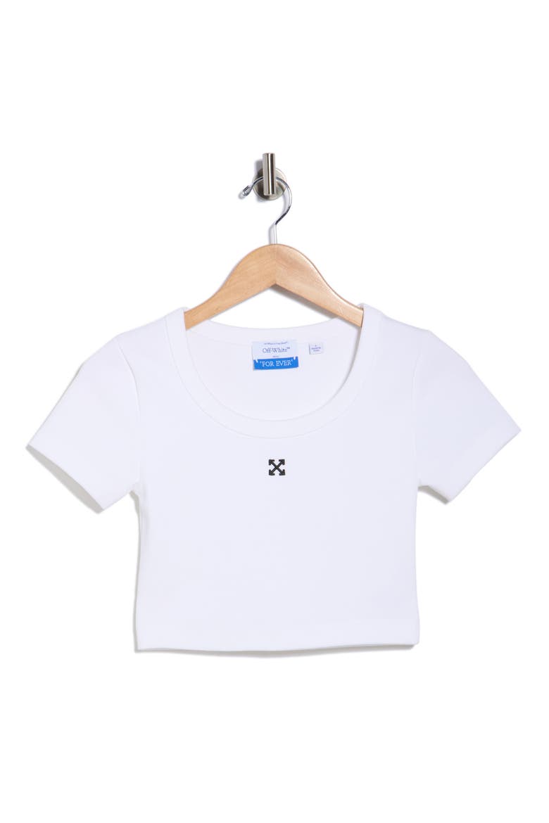 Ribbed Crop T-Shirt, Alternate, color, BRIGHT WHITE