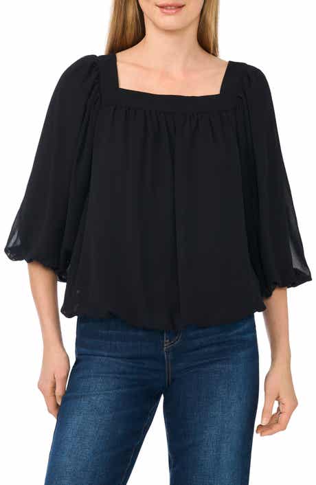 CeCe Square Neck Bubble Top