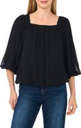 CeCe Square Neck Bubble Top