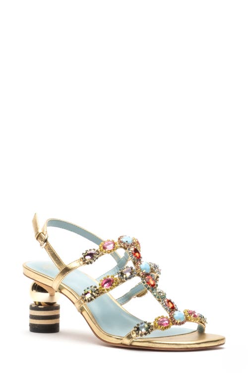 Frances Valentine Kiki Water Resistant Slingback Sandal In Gold/multi