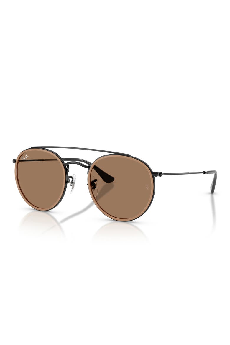 51mm Aviator Sunglasses, Alternate, color, BLACK / BROWN