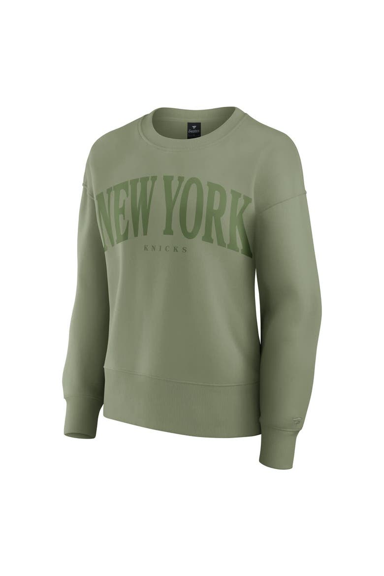 Women's Fanatics Olive New York Knicks Elements Flow Pullover Sweatshirt, Alternate, color, Olive