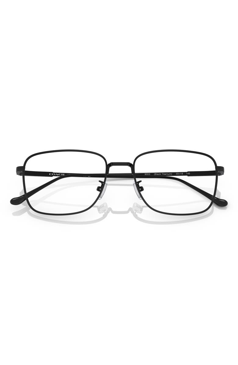 COACH 55mm Square Optical Glasses, Alternate, color, Black Titanium / Demo