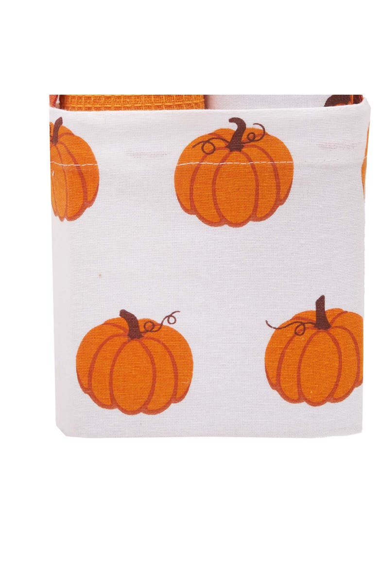 Pumpkin Patch Dishtowel & Tote Bag Gift Bundle Set of 3, Alternate, color, Orange