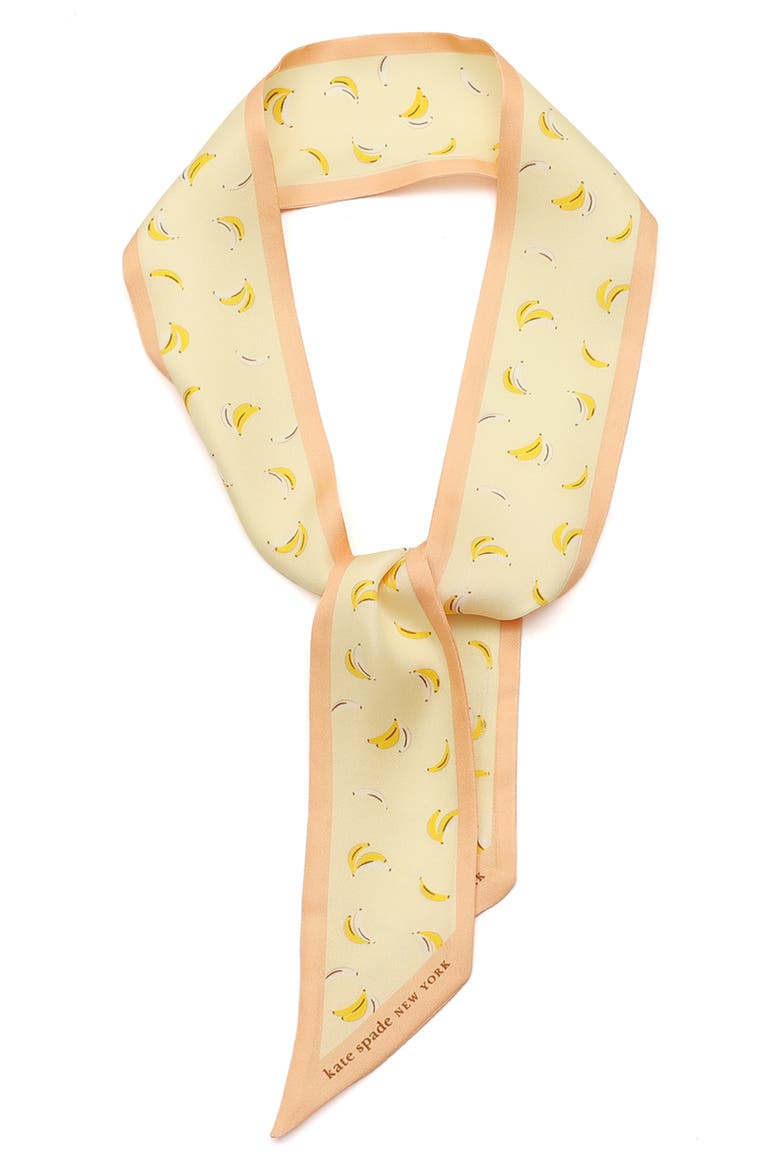 bold bananas silk skinny scarf, Main, color, LIGHT CANTALOUPE