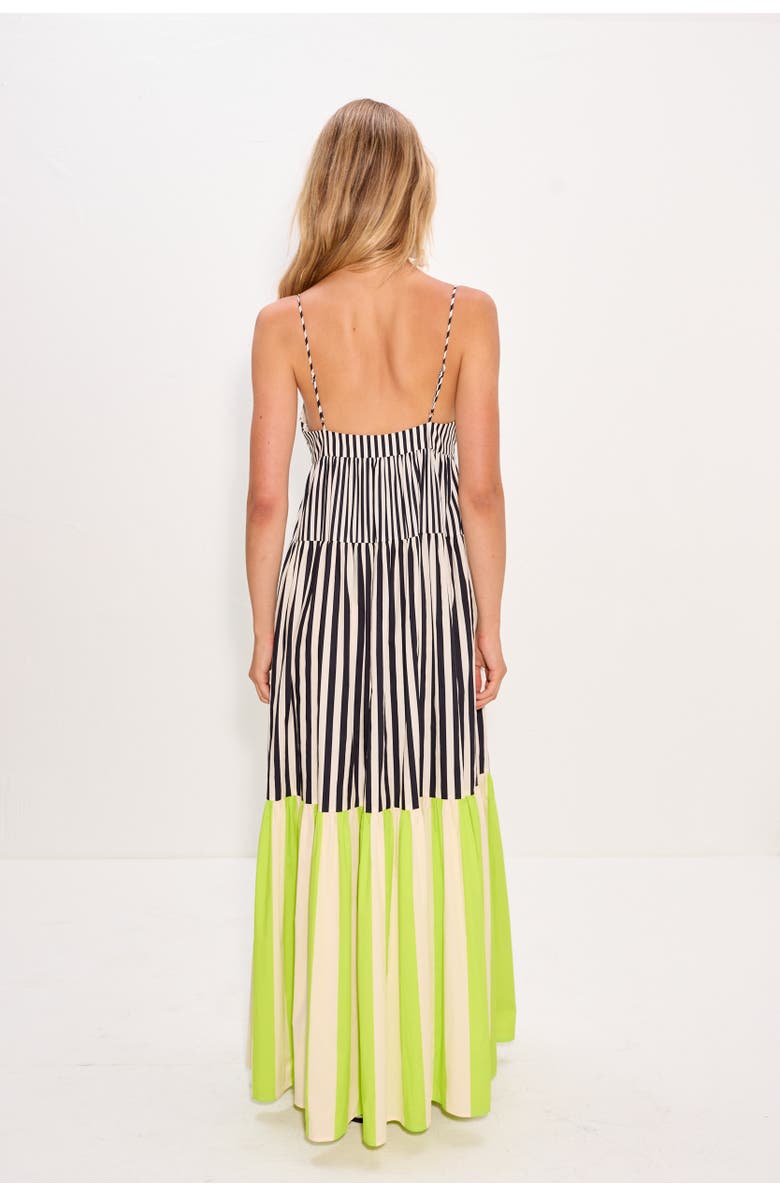 SIMONMILLER Romi Poplin Dress, Alternate, color, Black/Cream/Lime Multi