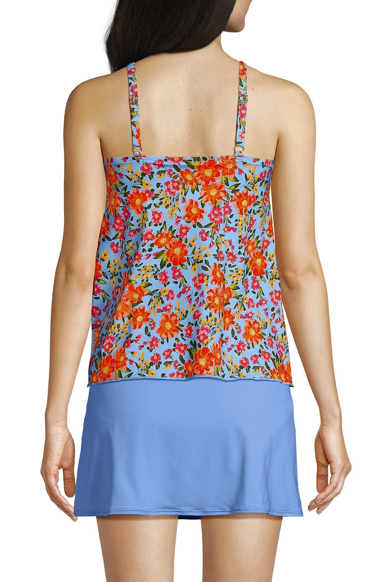 DD-Cup Tulip Hem Tankini Top, Alternate, color, Blue Springside Floral