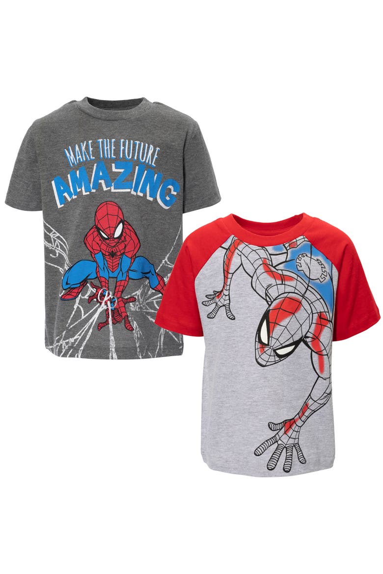 Avengers 2-Piece T-Shirt Set, Main, color, Spider Man Grey Red