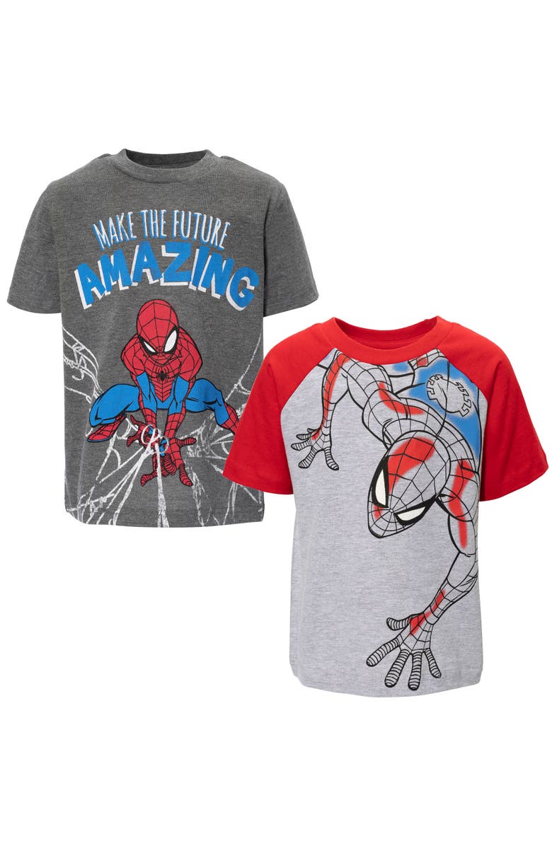 Marvel Spider-Man 2-Piece T-Shirt Set, Main, color, Spider Man Grey Red