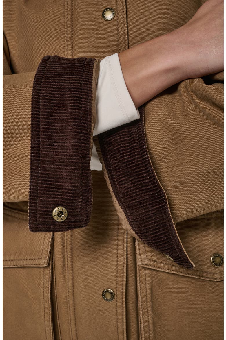 Corduroy Collar Military Jacket, Alternate, color, BROWN