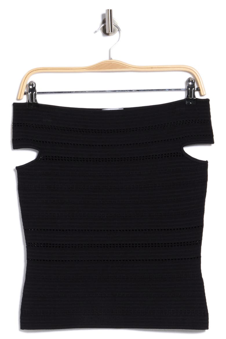 Alessia Off the Shoulder Knit Top, Alternate, color, BLACK