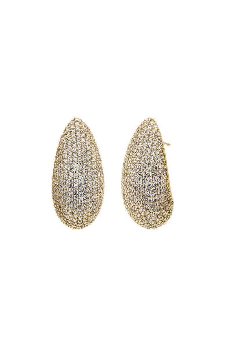 BY ADINA EDEN Pave Puffy Oval On The Ear Stud Earirng, Main, color, 