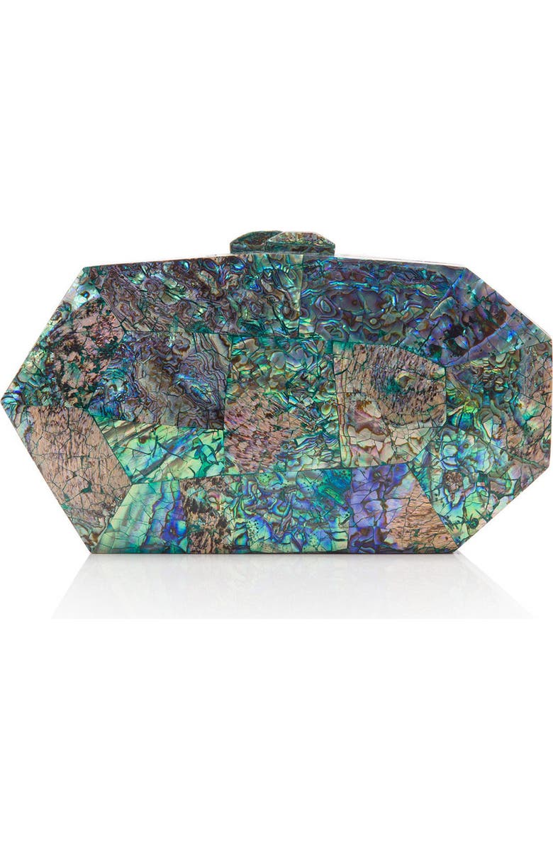 Freya Rose Jaya Green Clutch Bag, Alternate, color, Iridescent Green Hue