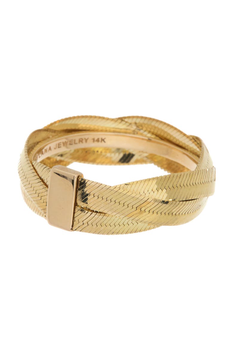 14K Yellow Gold Triple Braided Band Ring, Alternate, color, YELLOW GOLD