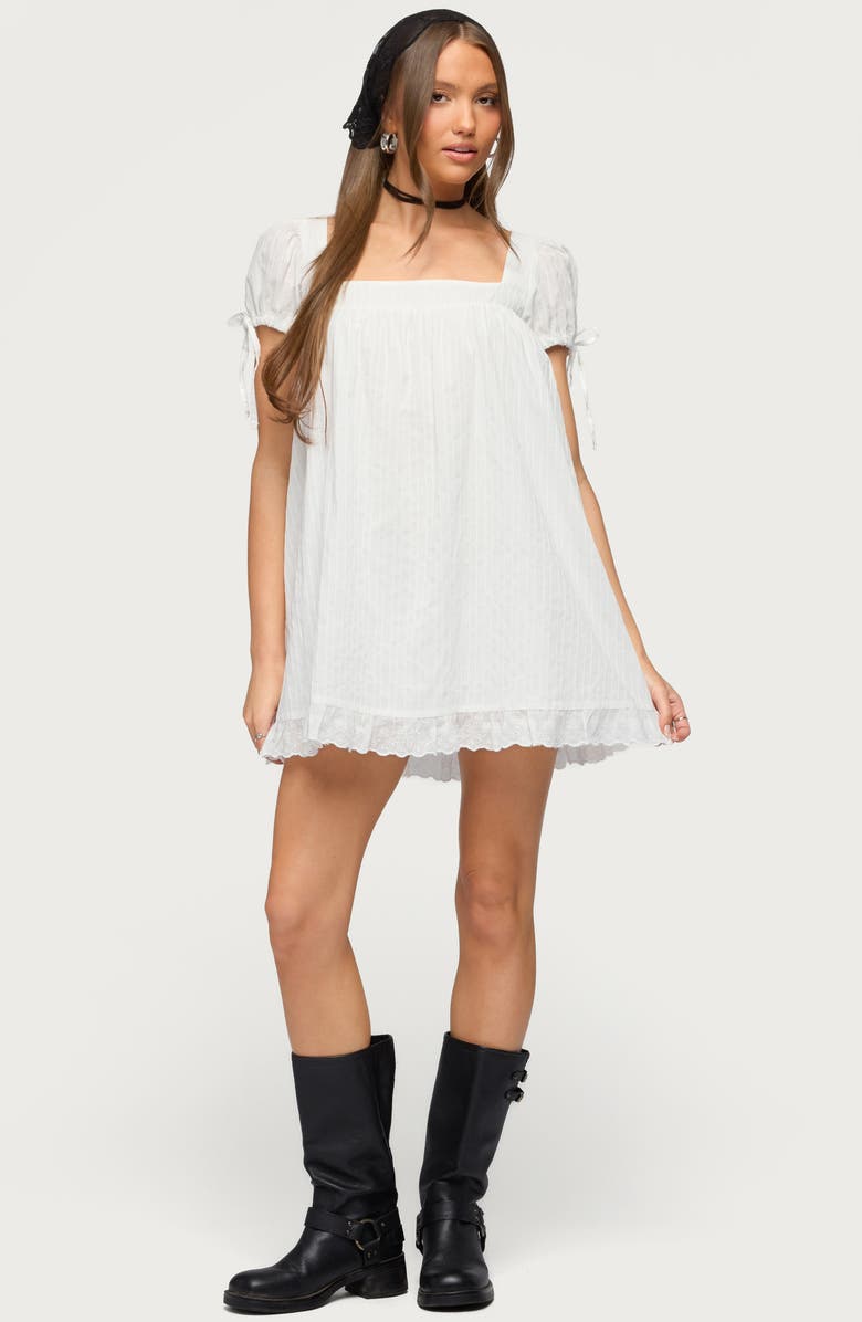 EDIKTED Eyelet Embroidery Minidress, Alternate, color, 