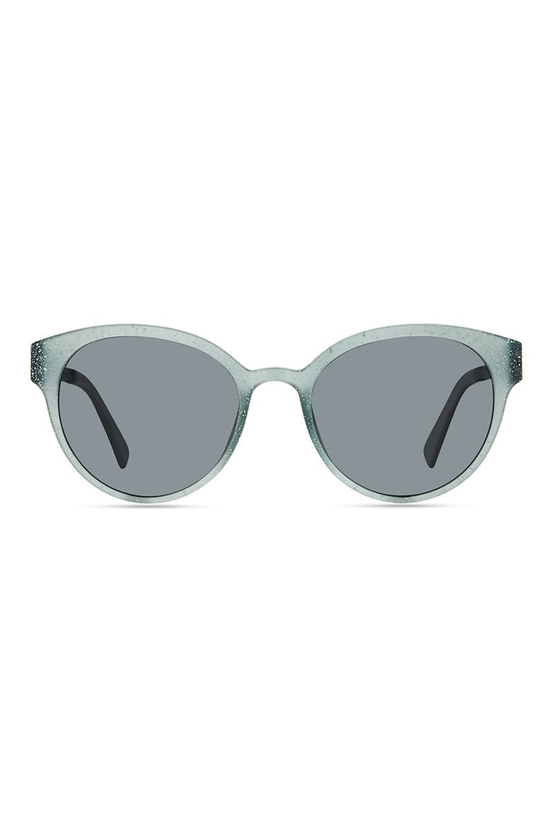 Avala 53mm Polarized Round Sunglasses, Main, color, LIGHT TEAL STRIPE