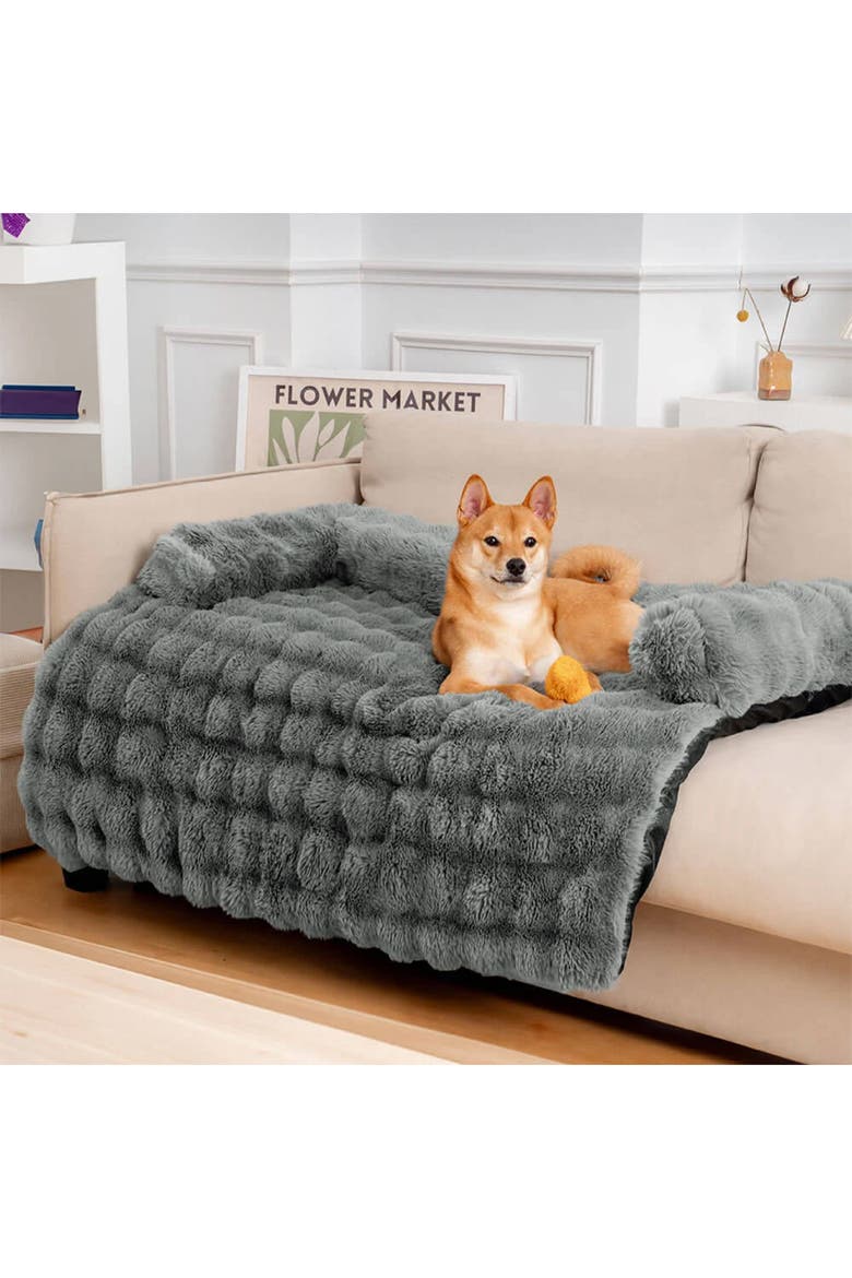 Cozy Fluffy Sofa Seat Pad, Alternate, color, Grey