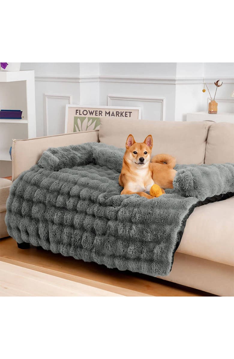 FunnyFuzzy Cozy Fluffy Sofa Seat Pad, Alternate, color, Grey
