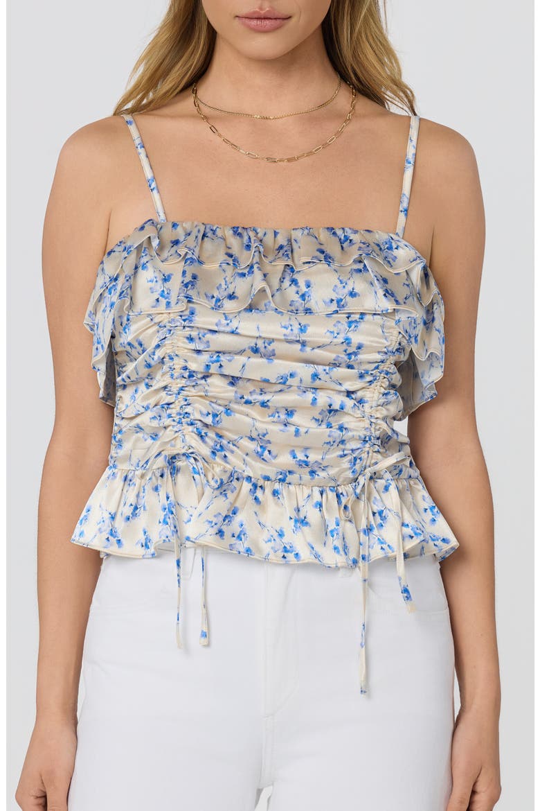 Brynn Side Cinch Camisole, Main, color, BLUE DITSY FLORAL