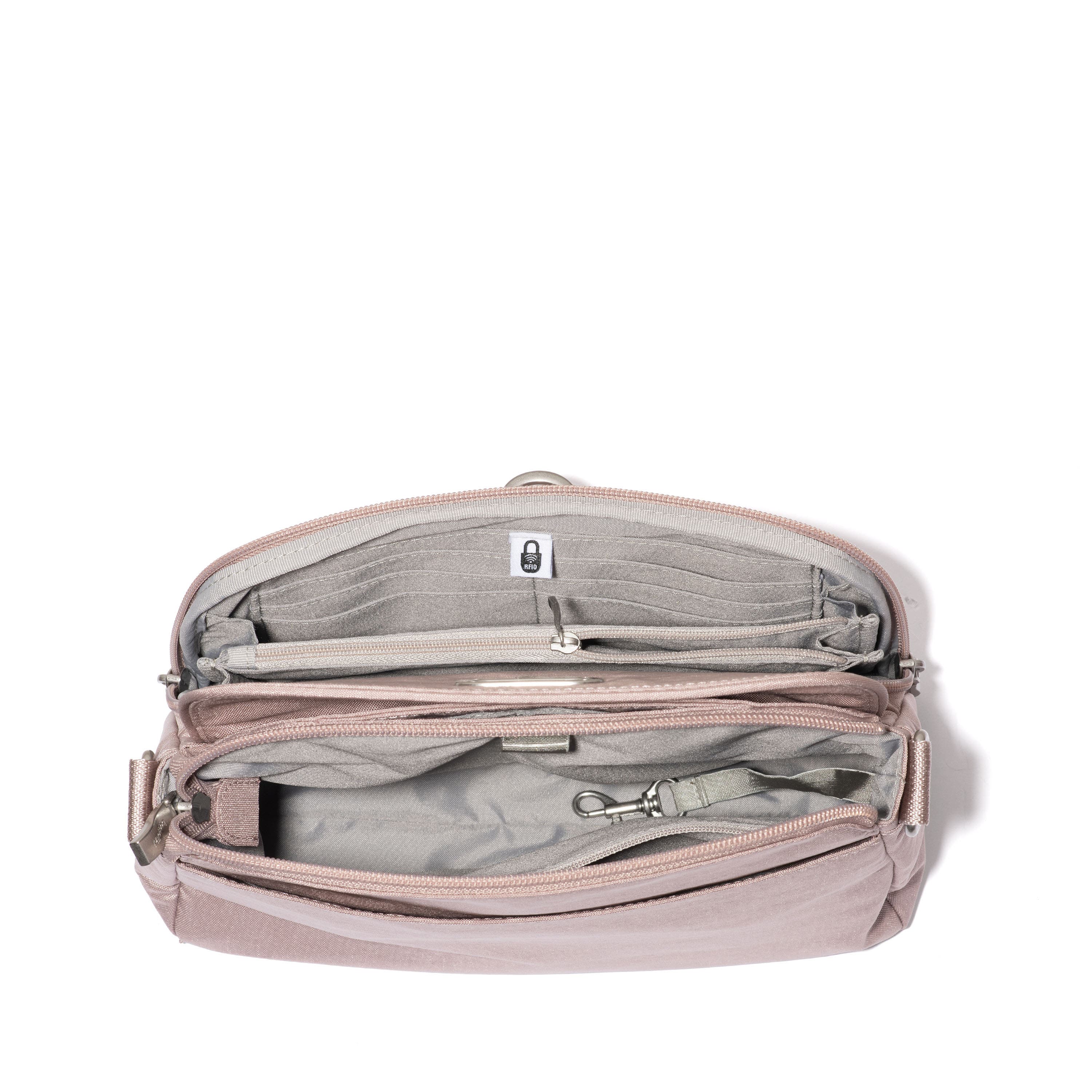 Coastal Flip Lock Crossbody Bag, Alternate, color, Blush Shimmer