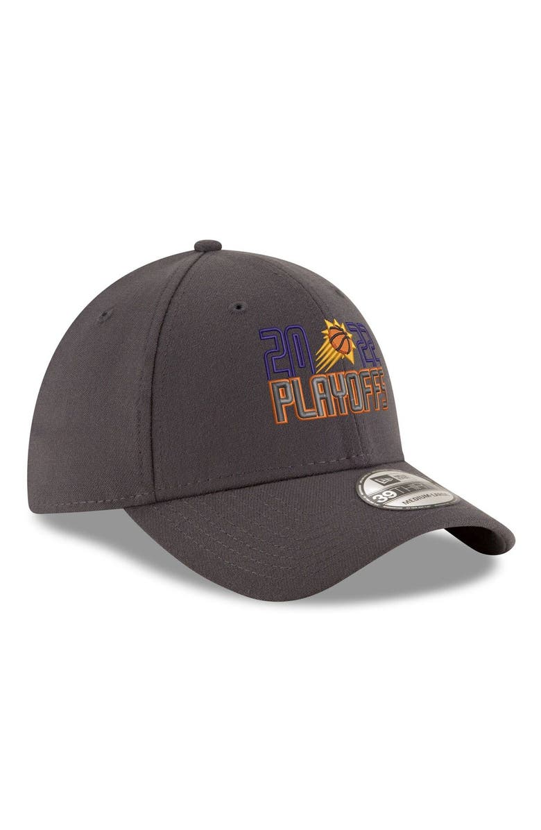 New Era Men's New Era Gray Phoenix Suns 2022 NBA Playoffs Bubble Letter 39THIRTY Flex Hat, Alternate, color, 