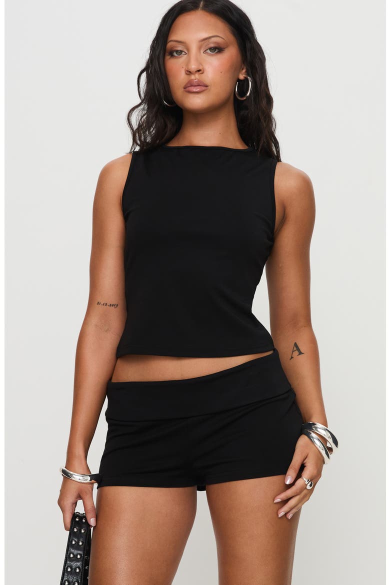 Manolo Crop Tank & Micro Shorts Set, Alternate, color, BLACK