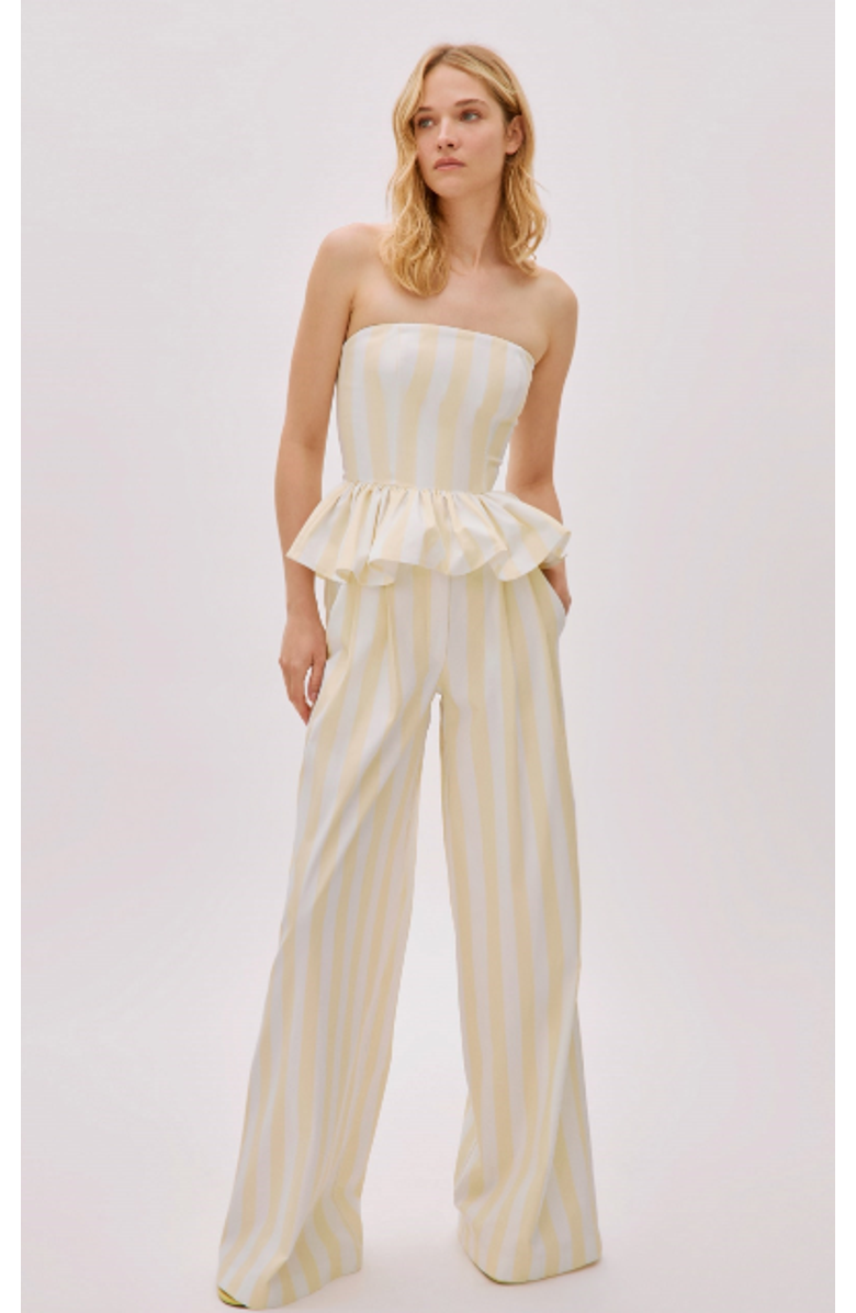 Labeca London Eclipse Cotton Striped Pants, Main, color, Yellow