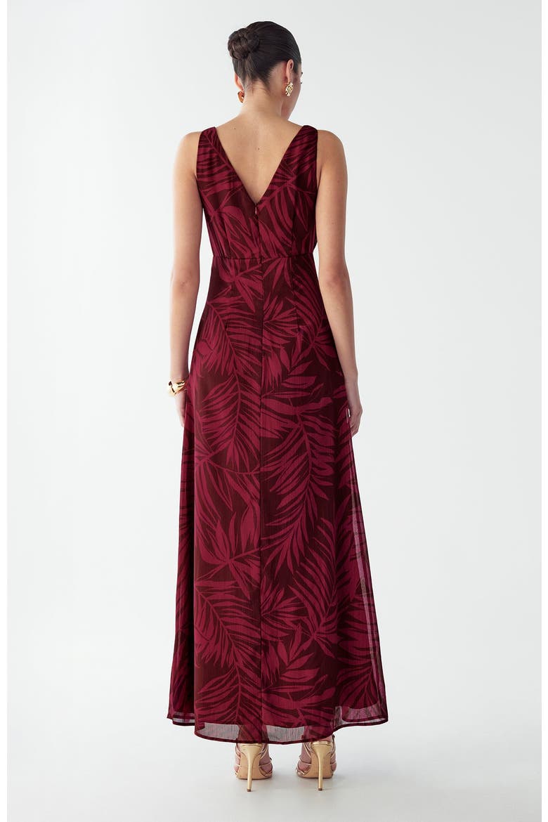 Chelsea Dress, Alternate, color, Burgundy Palms