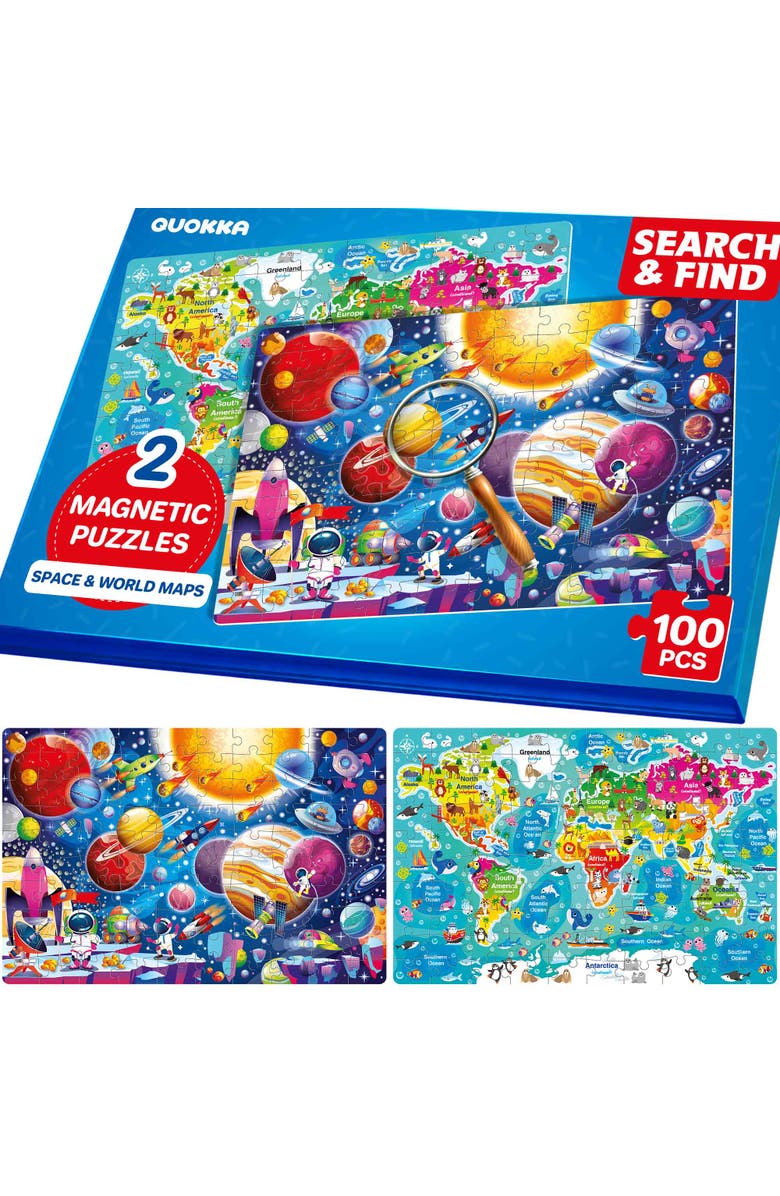 Quokka 100 PCS Magnetic Puzzle Book for Kids, Main, color, Maps