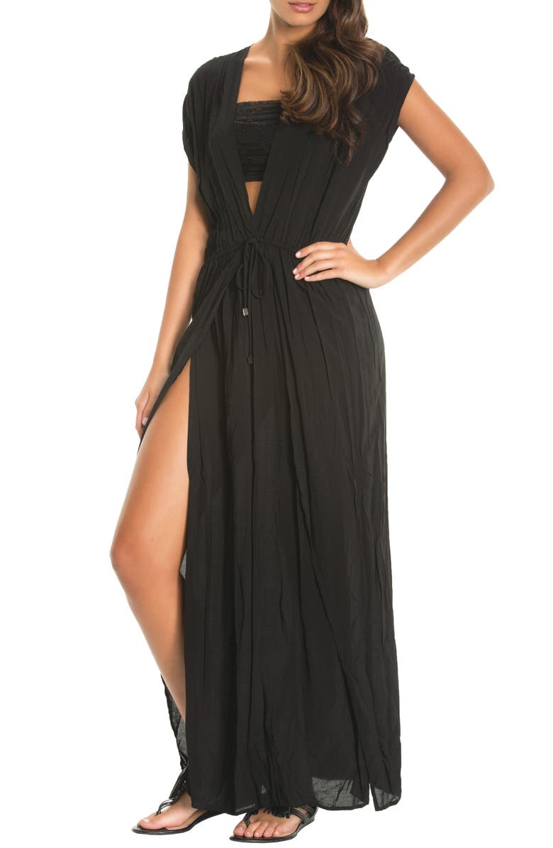 Elan Deep V-Neck Cover-Up Maxi Dress, Alternate, color, 
