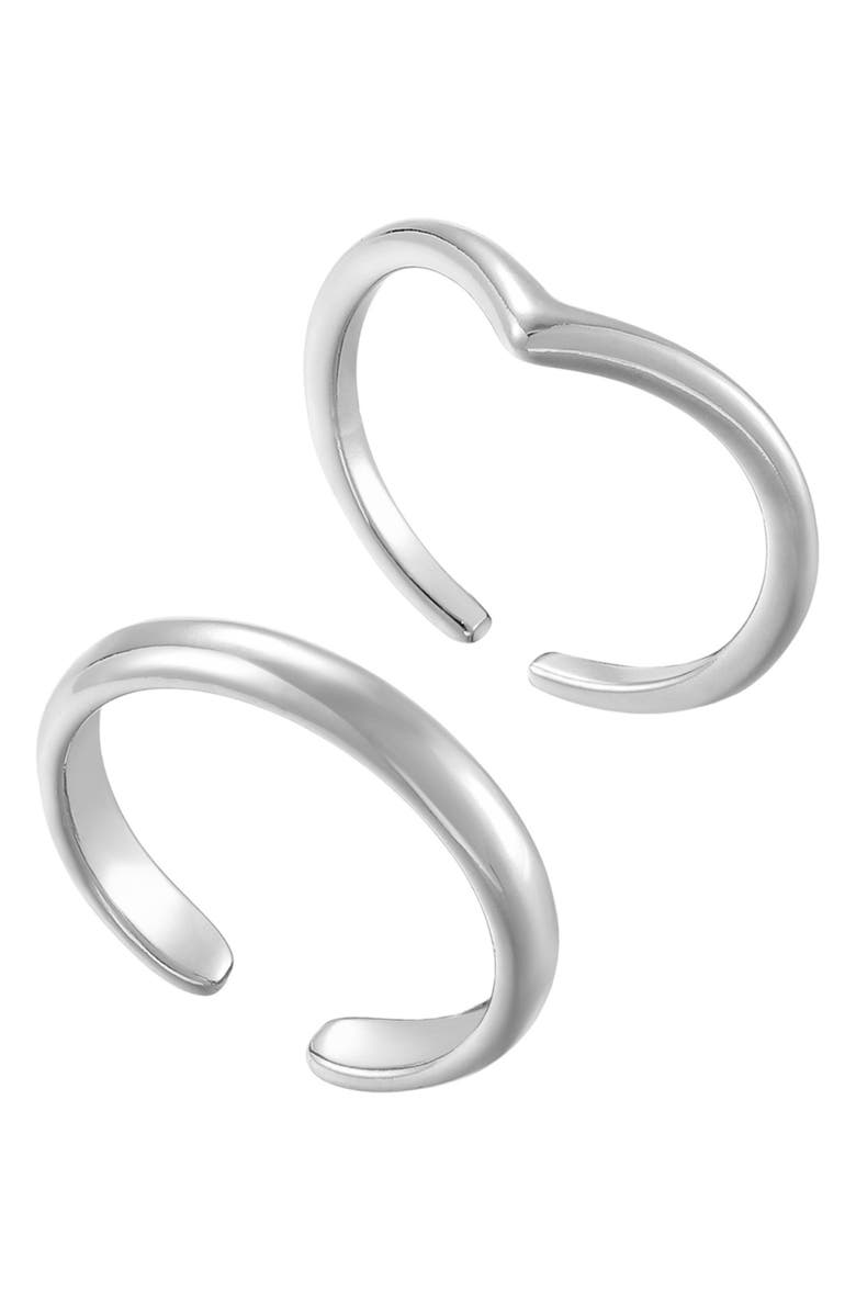 Adornia Set of 2 Toe Rings, Main, color,