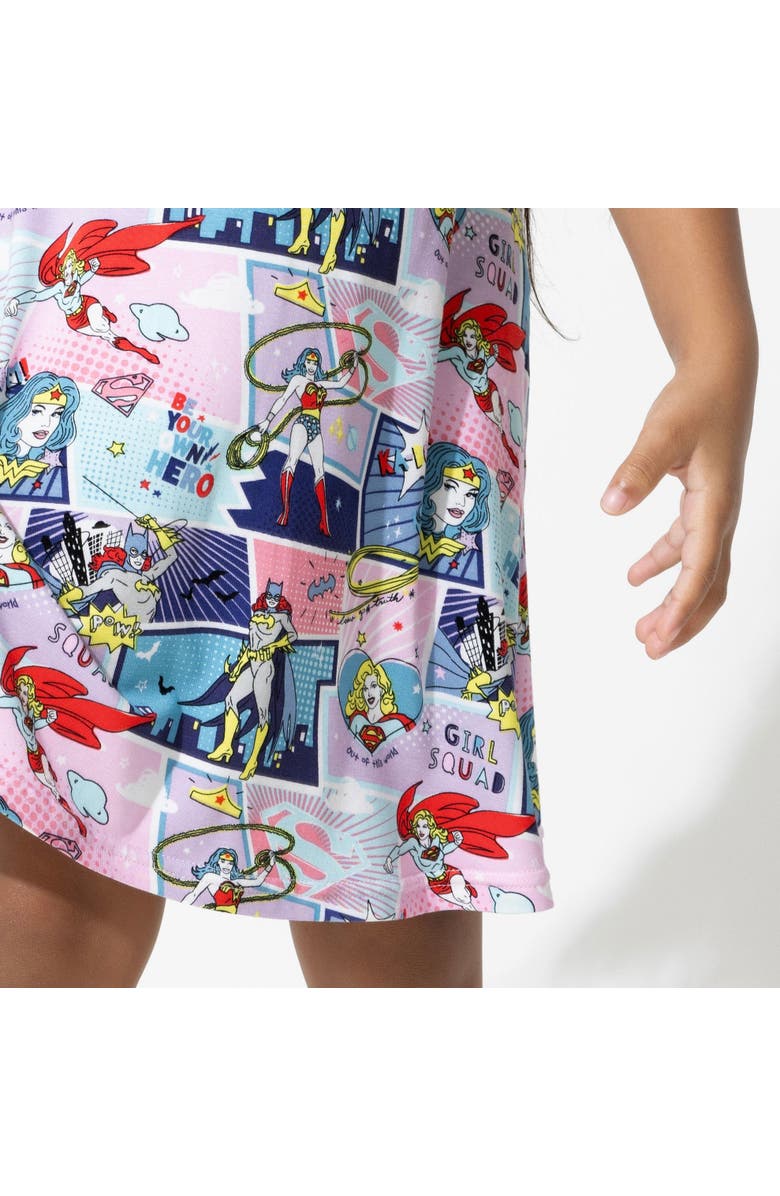 Bellabu Bear Kids' Justice League Heroines Short Sleeve Dress, Alternate, color, Justice Heroines