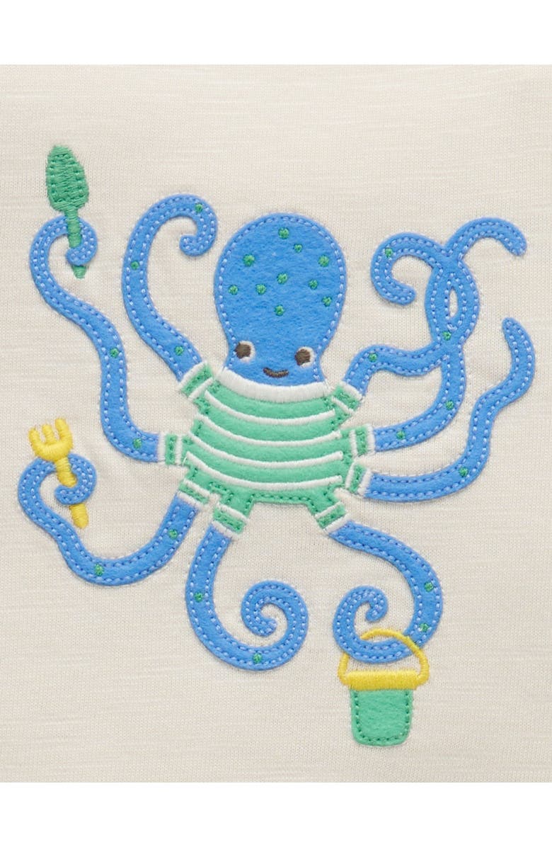 Purebaby Octopus Short & Tee Set, Alternate, color, Ocean Stripe