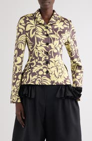 Dries Van Noten Belia Historical Floral Scuba Knit Jacket
