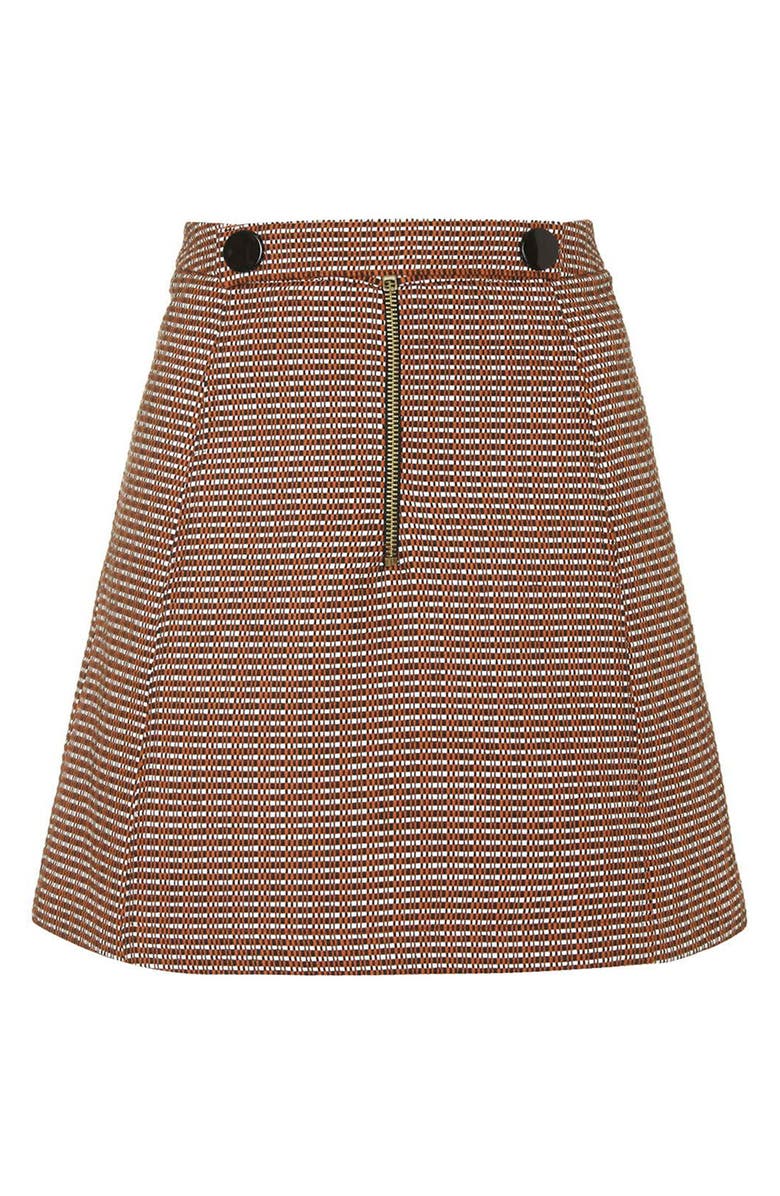 Topshop Textured A-Line Miniskirt, Alternate, color,