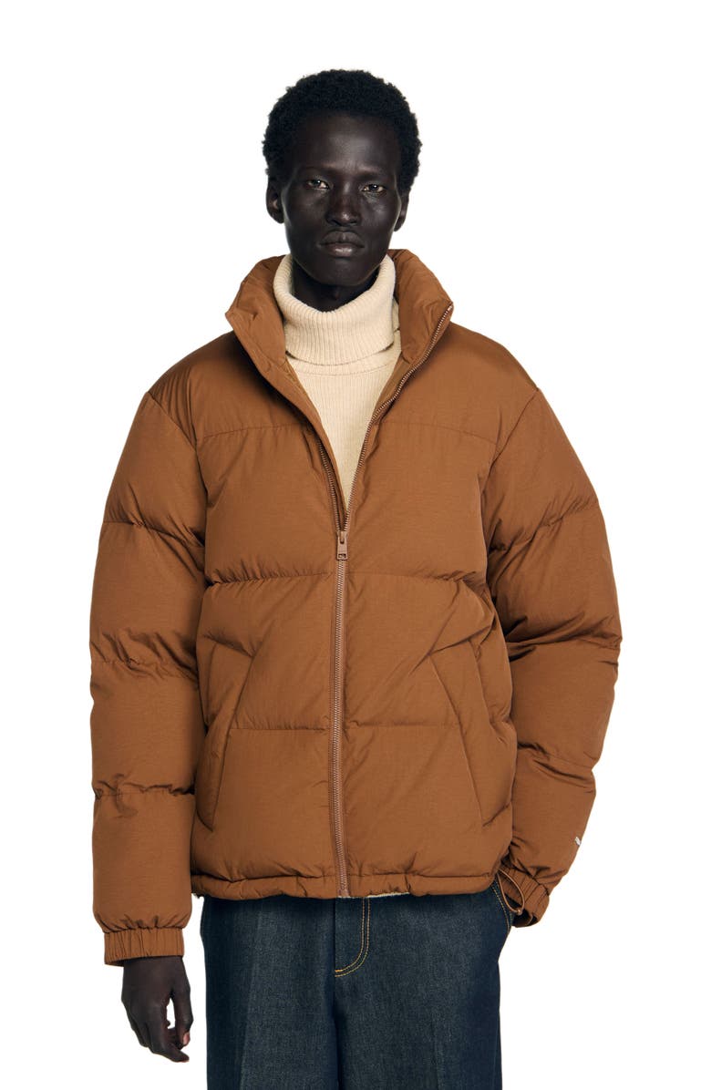 SANDRO Puffer with high collar, Main, color, Cognac