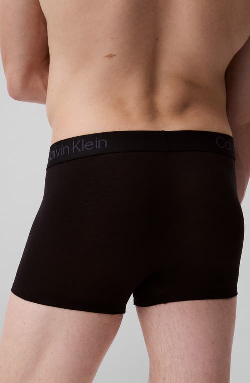 Calvin Klein 3-pack Stretch Modal Trunks In Ub1 Black/black