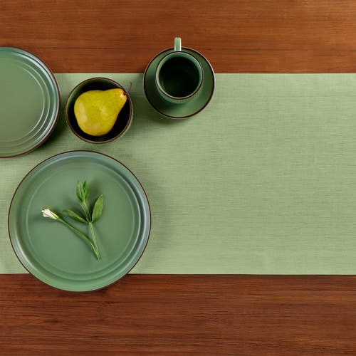 Solino Home Linen Table Runner In Green