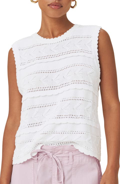 Giovanna Open Stitch Cotton Sweater Tank