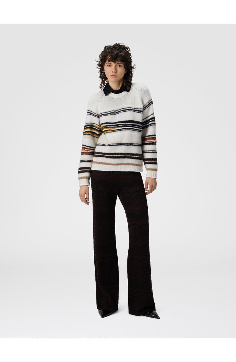 Missoni Crew Neck Striped Sweater In Wool, Mohair And Alpaca, Alternate, color, Multicoloured