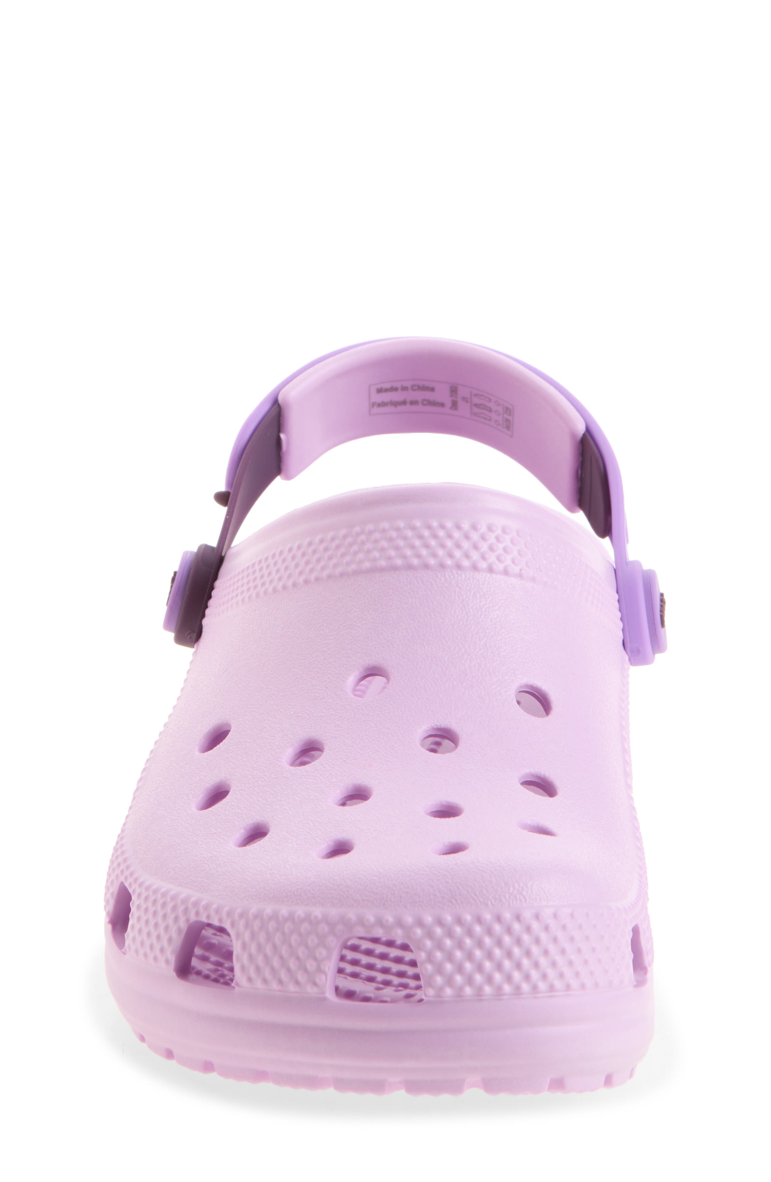 Kids' Classic Glow Snapback Strap Clog, Alternate, color, GLOW PURPLE/MULTI
