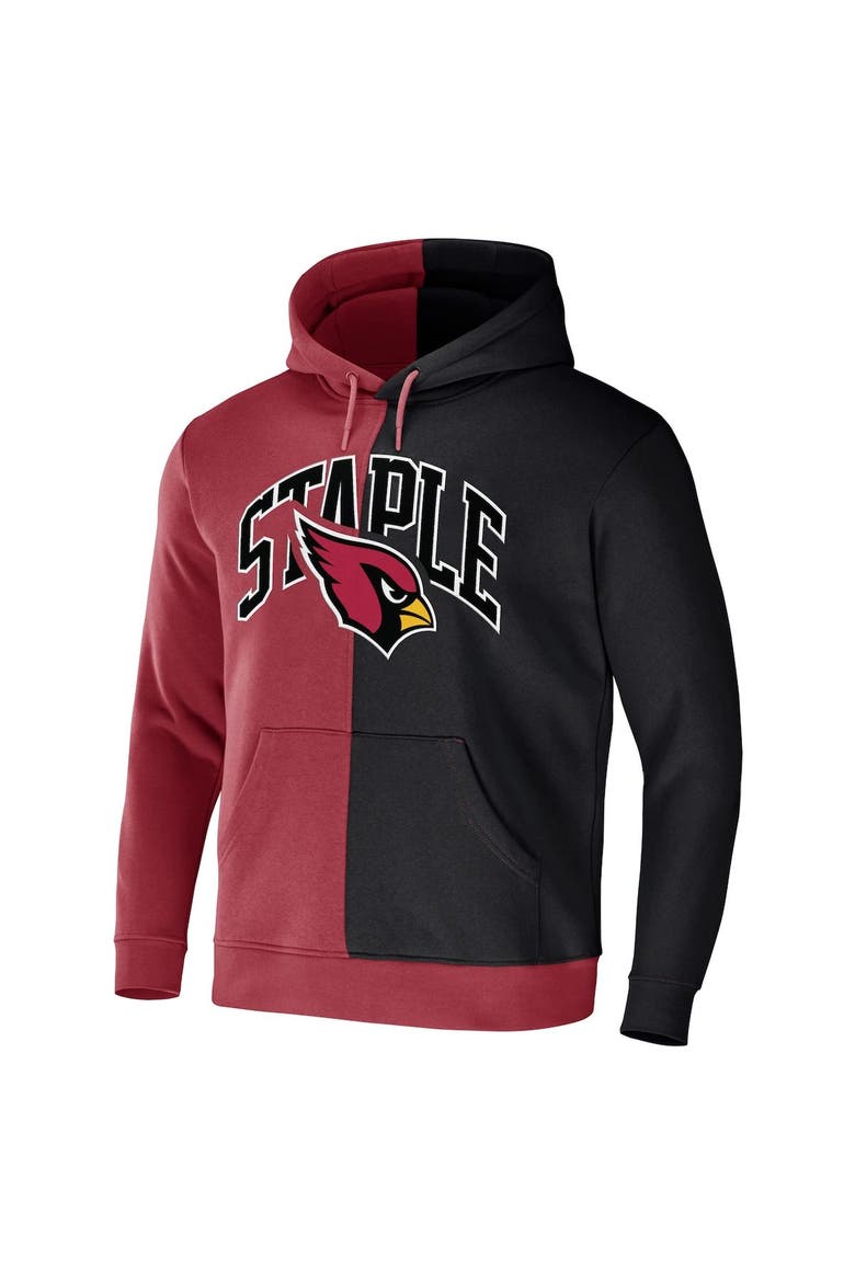 Men's NFL x Staple Cardinal Arizona Cardinals Split Logo Pullover Hoodie, Alternate, color, Cardinal