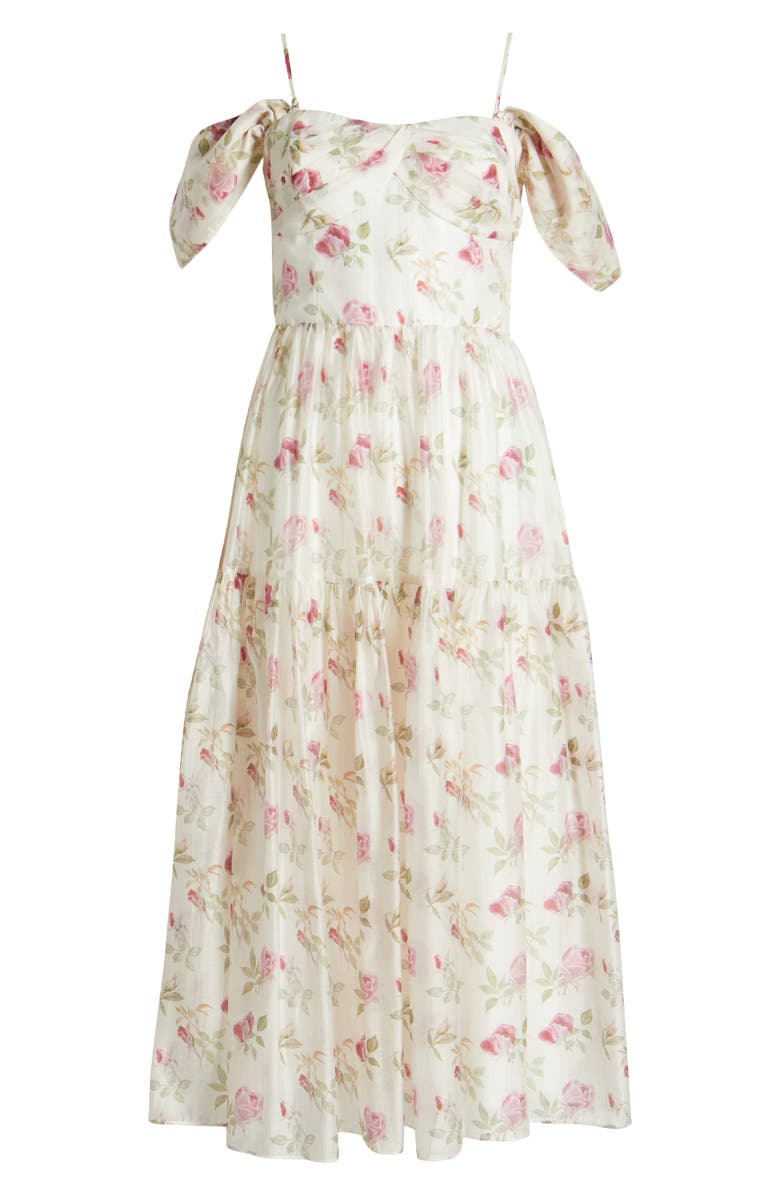 Lucy Paris Catarina Floral Cold Shoulder Dress, Alternate, color, White Floral