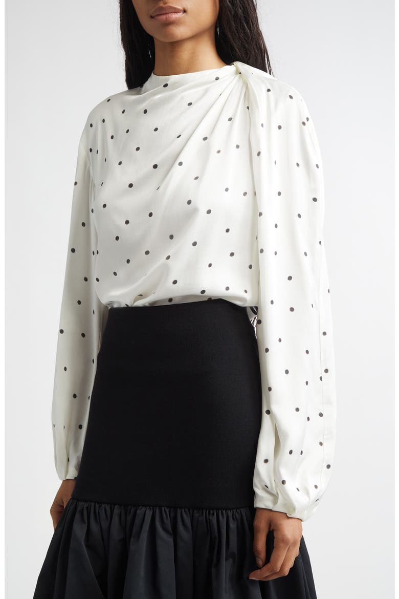 Blaire Polka Dot Top, Alternate, color, CREAM/ BLACK