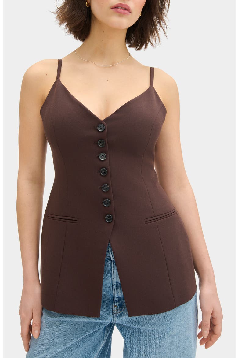 Manhattan Sleeveless Top, Main, color, CHOCOLATE