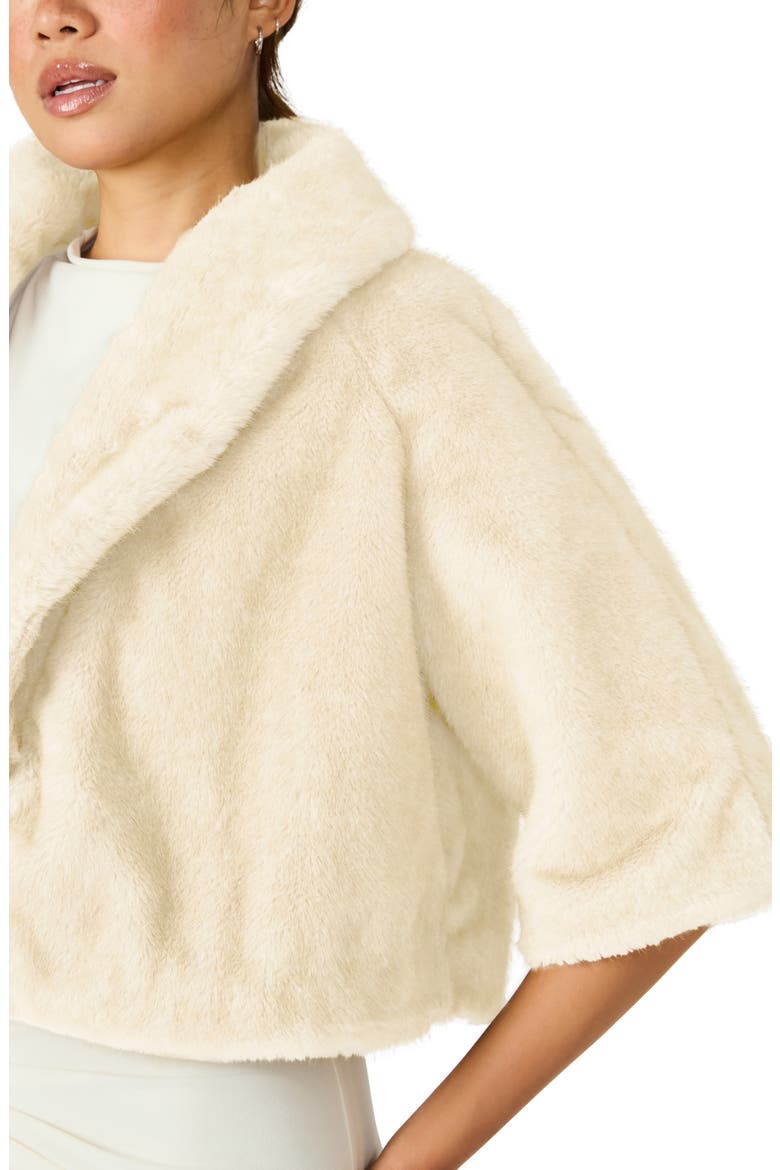 Hestia Crop Faux Fur Jacket, Alternate, color, CREAM