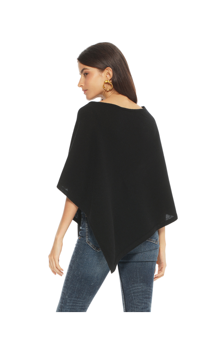 Monticelli Cashmere Pure Cashmere Capelet Poncho, Alternate, color, Black