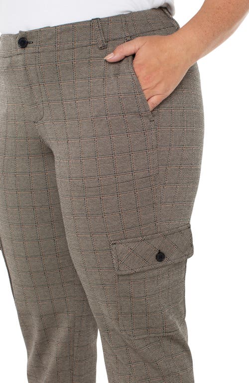 Liverpool Los Angeles Plaid Crop Cargo Pants In Gray