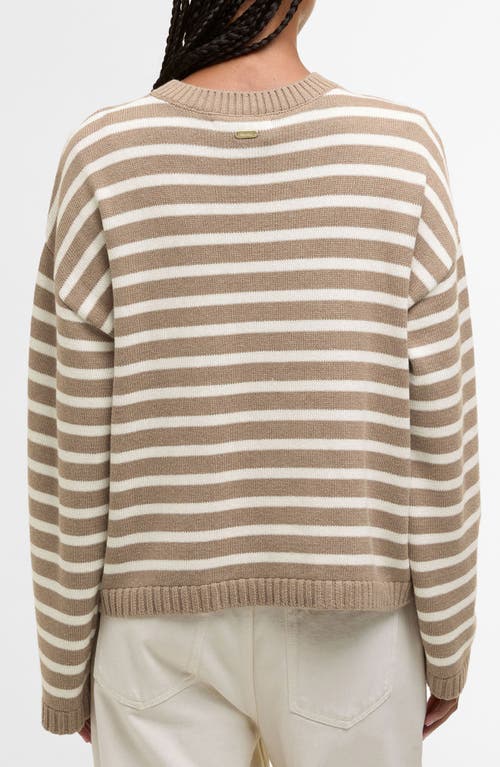 Barbour Rosie Stripe Cotton & Cashmere Sweater In Brown