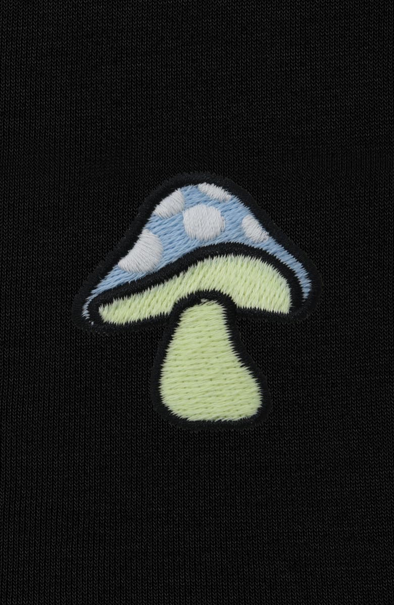 Dalix Mushroom Zip Hoodie, Alternate, color, Black